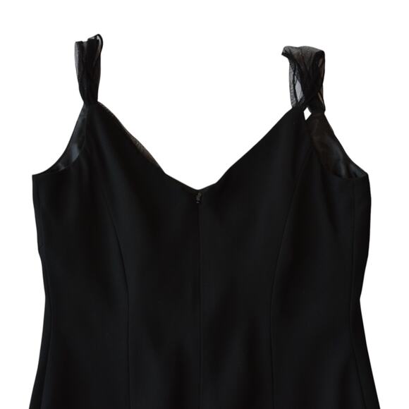 Elegant Vintage 90s Black Sheath Dress - Size 14 Evening Gown - Picture 5 of 6